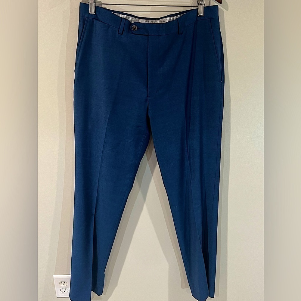 Men’s Hart Schaffner Marx 34W 33L Navy Wool Stretch Lightweight Dress Work Pants